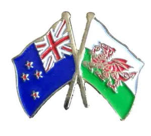 New Zealand & Wales Friendship Enamel Lapel Pin Badge (P) - Picture 1 of 3