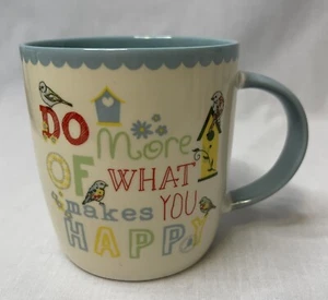 Wilko ‘Do More Of What Makes You Happy’ With Bird Motif Coffee Mug - Picture 1 of 4