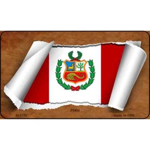 Peru Flagge Schriftrolle Neuheit Metall Magnet M-9102 - Bild 1 von 1