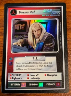 2000 Decipher Star Trek Reflections Governor Worf Used Free Shipping - Image 1 of 2