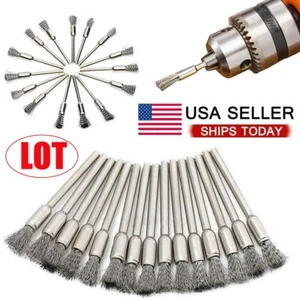 Lot Stainless Steel Wire Brush Set Dremel Tool Rotary Die Grinder Removal Wheel - Picture 1 of 12