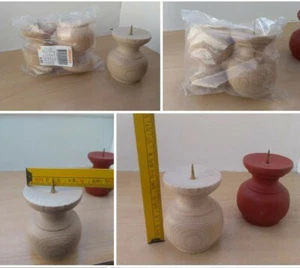 4 Kerzenhalter aus Holz Buche Natur für Stumpenkerzen ca 4 cm - Bild 1 von 1