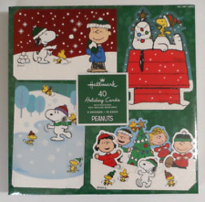 NEW SEALED - Hallmark Peanuts Snoopy 40 Holiday Cards + Envelopes (4 Designs)