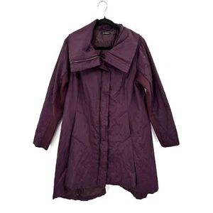 STELLA CARAKASI Women's Purple Long Line Full Zip Definitive Coat Size Medium - Picture 1 of 7