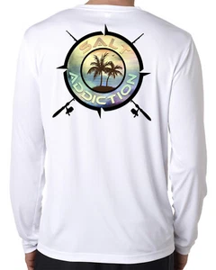 Salt Addiction t shirt long sleeve performance microfiber fishing uv 50+ - Picture 1 of 2