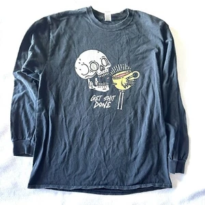 Vintage Get Sh*t Done Shirt Large L Gildan Tag T Skull Coffein - Bild 1 von 9