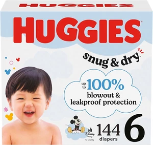 Huggies Size 6 Diapers, Snug & Dry Baby Diapers, Size 6 (35+ Lbs), 144 Count (2 - Picture 1 of 12