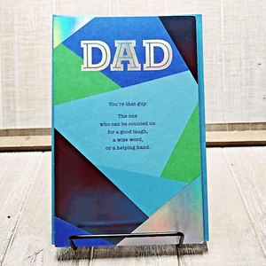 American Greetings Father's Day Card 6x8 Dad Blue Green Silver Appreciation - Picture 1 of 7
