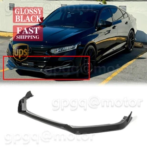 For Honda Accord 2021-22 V2 Style Glossy Black Front Bumper Lip Splitter Spoiler - Picture 1 of 10