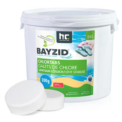 Chlortabs 200g langsam löslich 5 kg BAYZID Chlortabletten für Pool - Bild 1 von 4