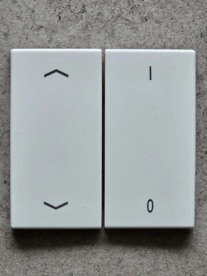 Jung Wippe 2fach weiß Symbole Auf/Ab und 0/1 für EnOcean Funk-Wandsender ENOA595 - Bild 1 von 2