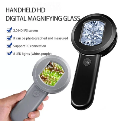 Portable Mini Pocket 100X Microscope Coin Jeweler Loupe Lens Illuminated - Image 1 of 4