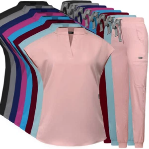 Medical Scrub Set Women Nursing Uniform Jogger Beauty Salon Hospital Workware - Picture 1 of 71