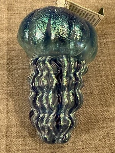 Adorno de Navidad del Viejo Mundo Medusas Azul Turquesa 2004 Nuevo de Lote Antiguo - Imagen 1 de 4