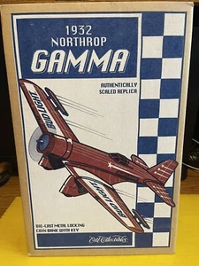 1932 NORTHROP GAMMA BUD LIGHT AIRPLANE ERTL DIECAST REPLICA NIB 12”W COIN BANK - Picture 1 of 12