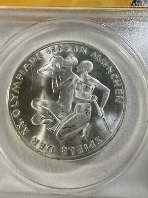 1972-J Germany 10 Marks Olympic Athletes Commemorative Graded MS 65 by ANACS - Image 1 of 4