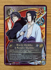 NARUTO CCG TCG ITACHI UCHIHA & SASUKE UCHIHA CUSTOM RARE FLASH SHINY CARD