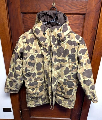 Vtg 60s 70s LL Bean Maine Guide Parka Frog Camo Waterproof Insulated Hooded XL - Image 1 of 4