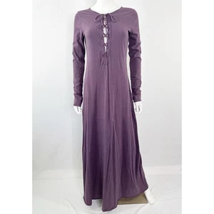 FP Beach Free People Purple Maxi Dress Size S Long Sleeve Casual Boho Lace Up - Picture 1 of 11
