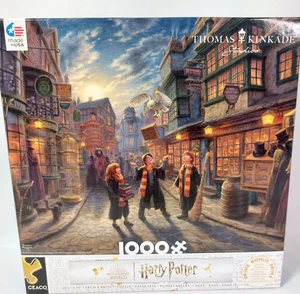 Thomas Kinkade Harry Potter 1000 Piece Jigsaw Puzzle Diagon Alley w/Poster - Picture 1 of 5