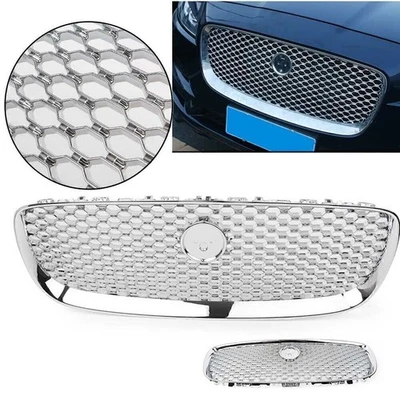 Chrome Hood Grille Front Upper Mesh Radiator Grill For Jaguar XF XFR 2016-2020 Foto 1 de 4