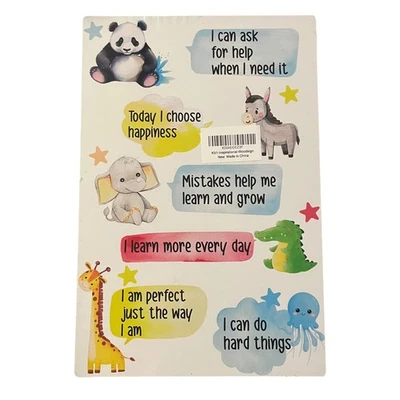 Inspirador Arte de Pared Placa Lindos Animales Afirmaciones para Niños Decoración de Habitación Foto 1 de 3