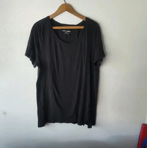 Top de mujer Soft Surroundings manga corta negro talla XL cuello redondo mezcla de algodón - Imagen 1 de 8