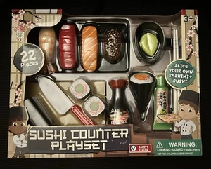 Kids Sushi Counter Play set 22 Piece Gourmet Okay New - Picture 1 of 4