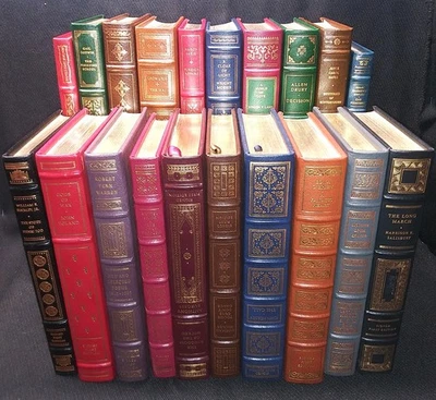 Lot 20 FRANKLIN LIBRARY BOOKS leather ALL SIGNED 1ST EDITIONS Heller Uris Hersey Foto 1 de 4