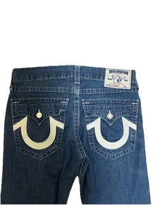 True Religion Straight Blue Wash Jeans Denim Size 34 - Picture 1 of 5