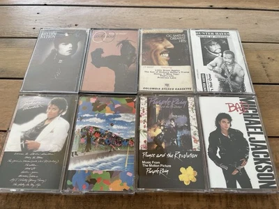 Michael Jackson 8 tape lot Bad Thriller Prince Purple Rain Around the World Day - Image 1 of 4