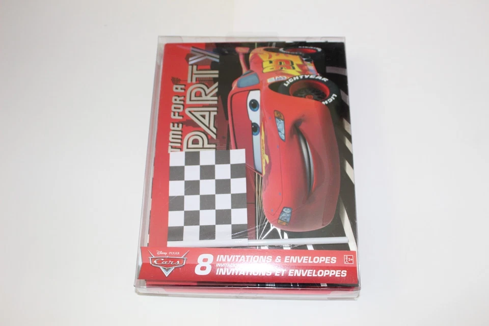 Sobres de invitaciones de novedad de Disney Pixar Cars “Time For A Party” 8ct Foto 1 de 4