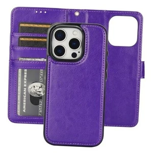 Detachable Wallet Case for iPhone 16 Pro RFID Blocking Card Slots Holder - Picture 1 of 7