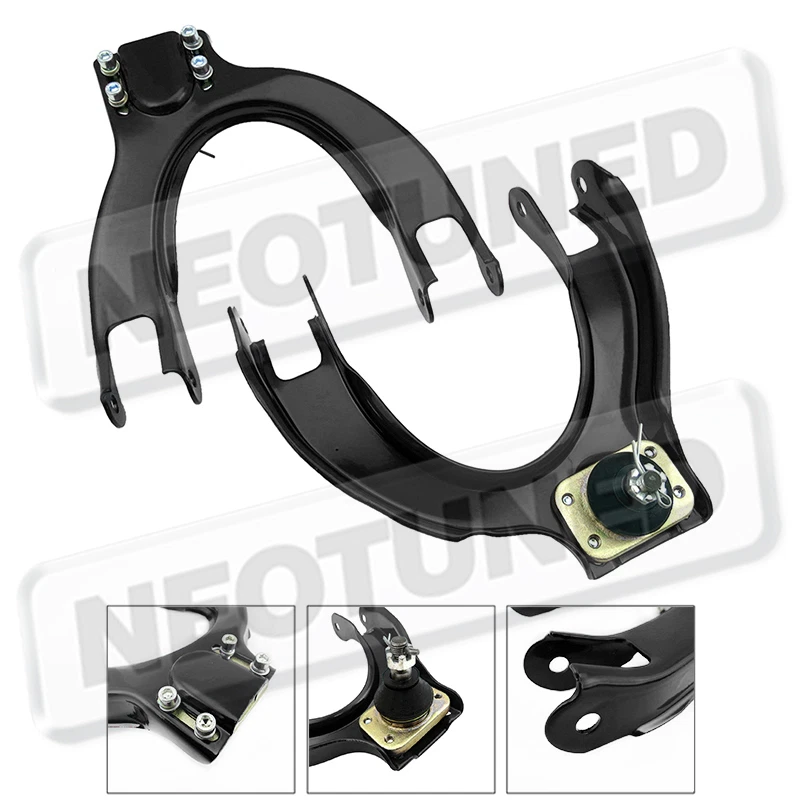 88-91 CIVIC / CRX EF BLACK FRONT UPPER A ARM CAMBER ADJUSTABLE KIT SET ALIGNMENT - Image 1 of 2