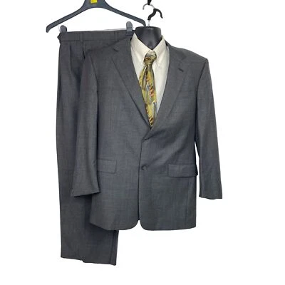 Vintage Burberrys Gray Wool 2 Piece Suit 42 Long Men’s Blazer And Pants 33x29 - Image 1 of 4