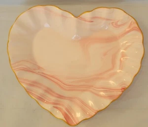 Umbral Corazón Cerámica Baratija Plato Plato Rosa Mármol Remolino San Valentín Boda - Imagen 1 de 23