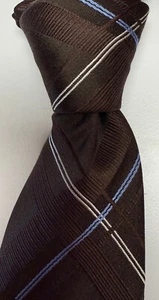 Donald J. Trump Signature Collection Tie Brown Plaid Men's 100% Silk Necktie - Picture 1 of 6