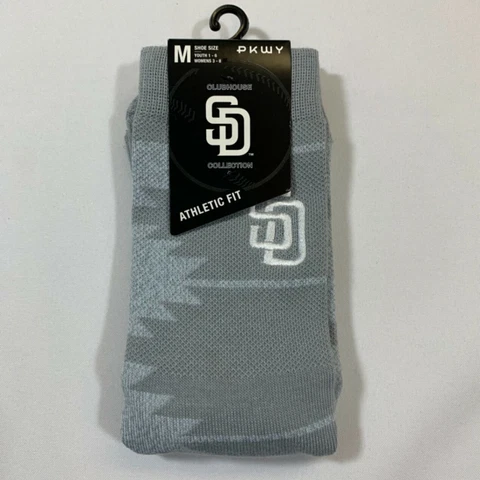 San Diego Padres PWKY Athletic Fit Socks Boy's Size M Geo Grey Tatis Machado Cover