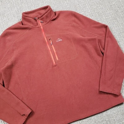 LL Bean Chaqueta Para Hombres XL Rojo 1/4 Pullover Polar Sudadera Suéter Exterior Foto 1 de 4