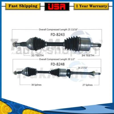 TrakMotive Front Driver Passenger Side CV Axle Joint For Ford Taurus 2.0L 2013 - Image 1 of 3