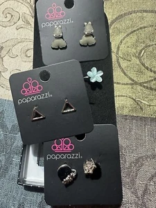 Paparazzi niños joyería 3 pendientes y un anillo ajustable - Imagen 1 de 1