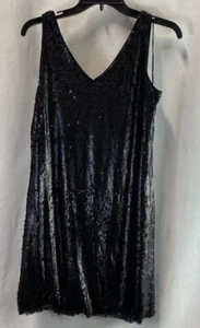 NWT Romeo & Juliet Womens Black Sequin Sleeveless V-Neck Mini Dress Size Medium - Picture 1 of 5