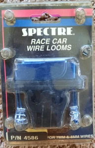 Spark Plug Wire Loom Blue Anodized Race Car Style Black Plastic Holders NOS - Picture 1 of 3