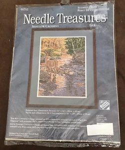 JCA Needle Treasures SHALLOW CROSSING Stamped Cross Stitch Kit #05712 Deer Buck - Picture 1 of 4