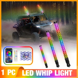 1/2/3 FT Lighted LED Whip Light Antenna RGB Chasing For RZR Can-am X3 UTV ATV - Picture 1 of 14