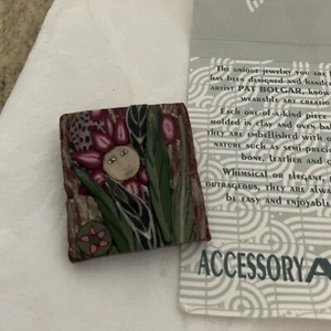 NEW PAT BOLGAR ACCESSORY ART CLAY ART PIN - Picture 1 of 6