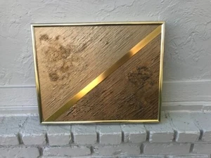 GOLD MIX TULSA ARTIST RETRO ABSTRACT PAINTING MCM MOD BOHO POLLOCK IMPASTO STYLE - Picture 1 of 15