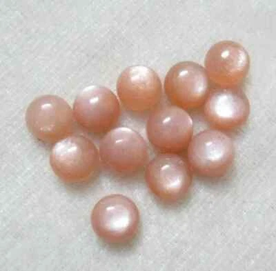[WHOLESALE] NATURAL PEACH MOONSTONE CABOCHON ROUND SHAPE LOOSE GEMSTONE - Image 1 of 4