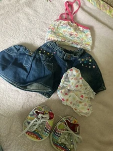 Build a Bear workshop Jean skirt shorts tank shoes Clothes Outfit - Picture 1 of 1