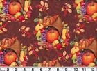 Vintage Autumn Fall Fabric Cornucopia Pumpkins Fruit Estate Sale Find